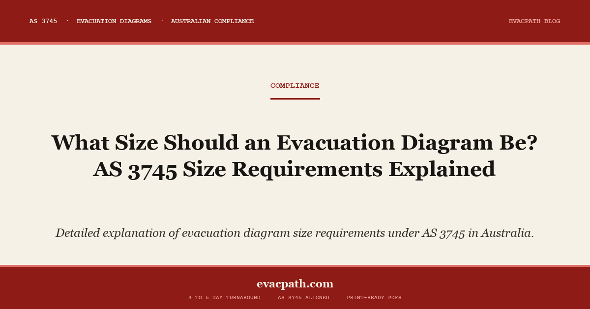 Evacuation Diagram Size: AS 3745 Requirements Explained